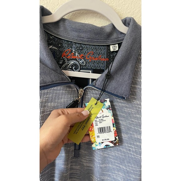 Robert Graham Allman Regular-Fit Quarter-Zip Sweater NWT Size 2XL - Picture 5 of 12